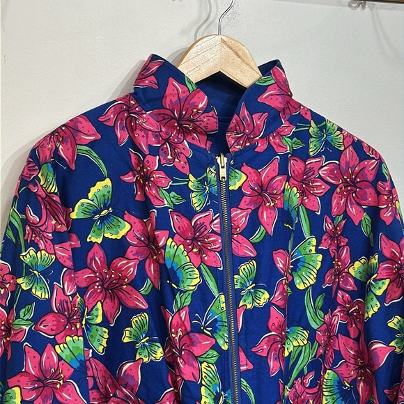 Lilly Pulitzer Vintage Reversible Cotton Bomber Jacket - Picture 3 of 14